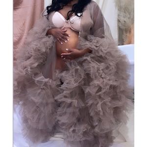 Tulle Tan Robe